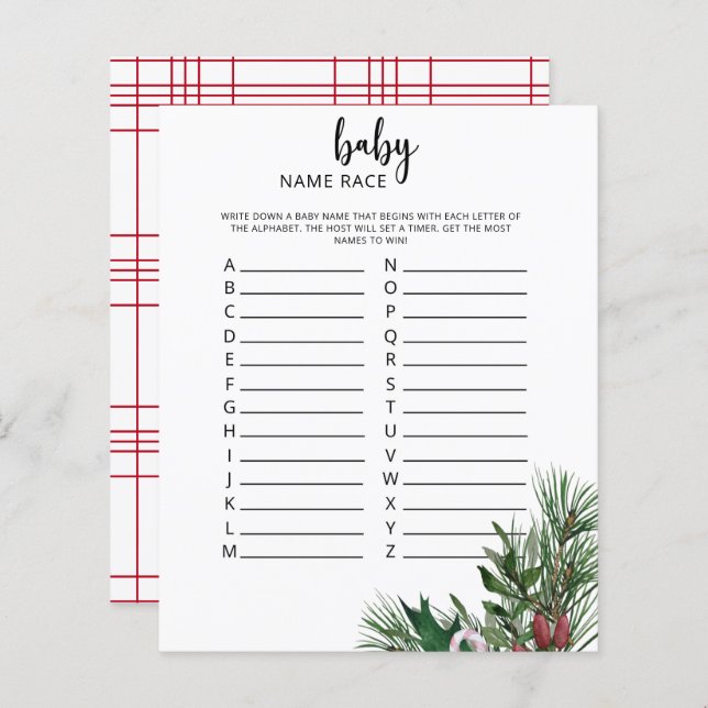 Evergreen Baby Name Race (Vorne/Hinten)