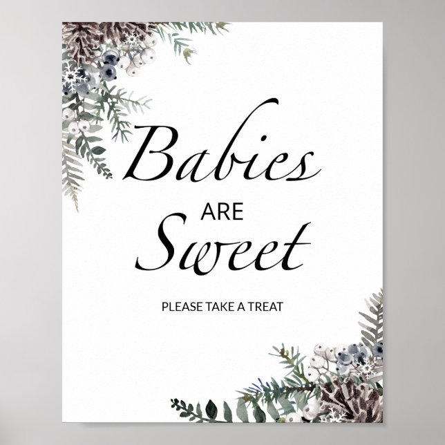 Evergreen Babys sind süß und nehmen eine Leckerei Poster (Vorne)