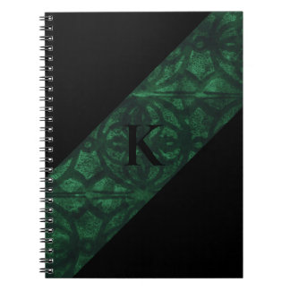 Evergreen Batik Black Mit Monogramm Notizblock