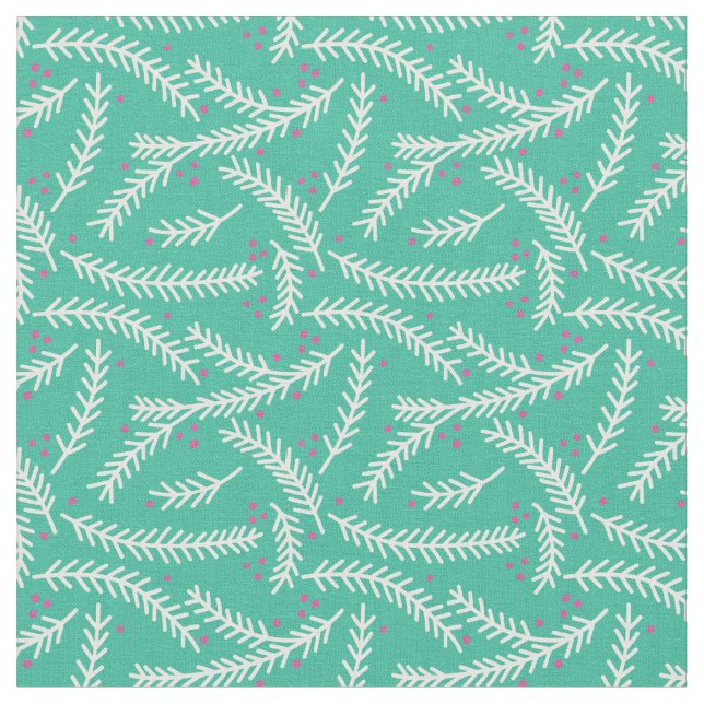 Evergreen Berry Gemustert Fabric (Emerald) Stoff (Nahaufnahme)