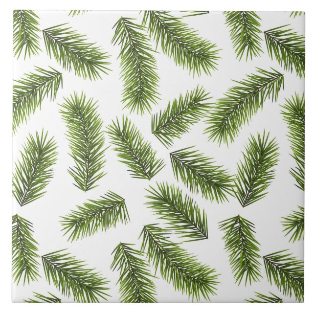 Evergreen Branch Muster Fliese (Vorderseite)