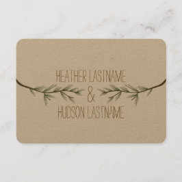 Evergreen Branches Rustic Wedding R.S.V.P. RSVP Karte