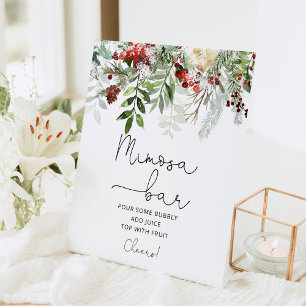 Evergreen Brautparty mimosa Bar Sockelschild