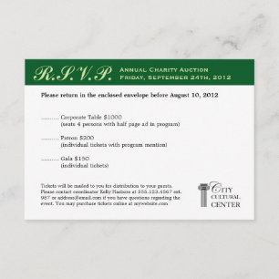 Evergreen Business Gala Event UAWG RSVP Karte