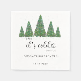 Evergreen Christmas Baby ist draußen kalt Serviette