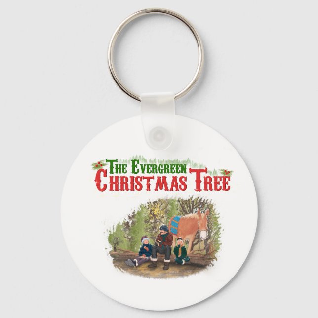 Evergreen Christmas Tree Keychain  Schlüsselanhänger (Vorderseite)