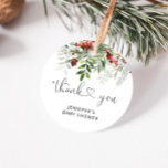 Evergreen Christmas vielen Dank Geschenkanhänger<br><div class="desc">Evergreen Weihnachten danke dir Gunst Tags. Matching-Elemente verfügbar.</div>