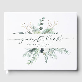 Evergreen & Cotton Blume Elegante Hochzeit Gästebuch