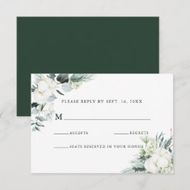 Evergreen & Cotton Blume Elegante Hochzeiten UAWG RSVP Karte