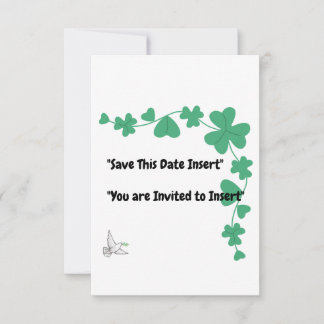 "Evergreen Elegance - Custom Clover Border" Save The Date