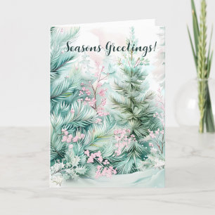 Evergreen Elegante in Pastel Blooms Feiertagskarte