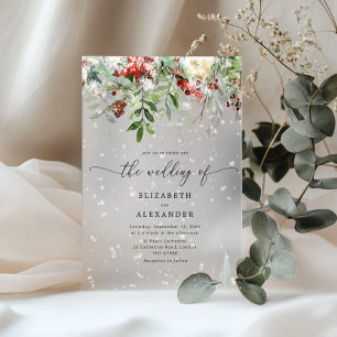 Evergreen elegante Winterhochzeit Acryleinladungen