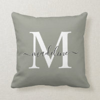 Evergreen Fog Elegant Script Monogram