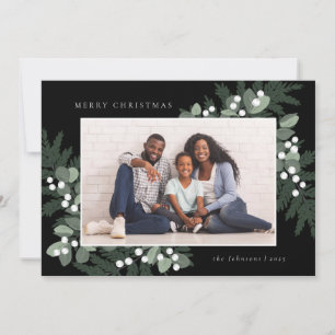 Evergreen Frame Foto Holiday Card