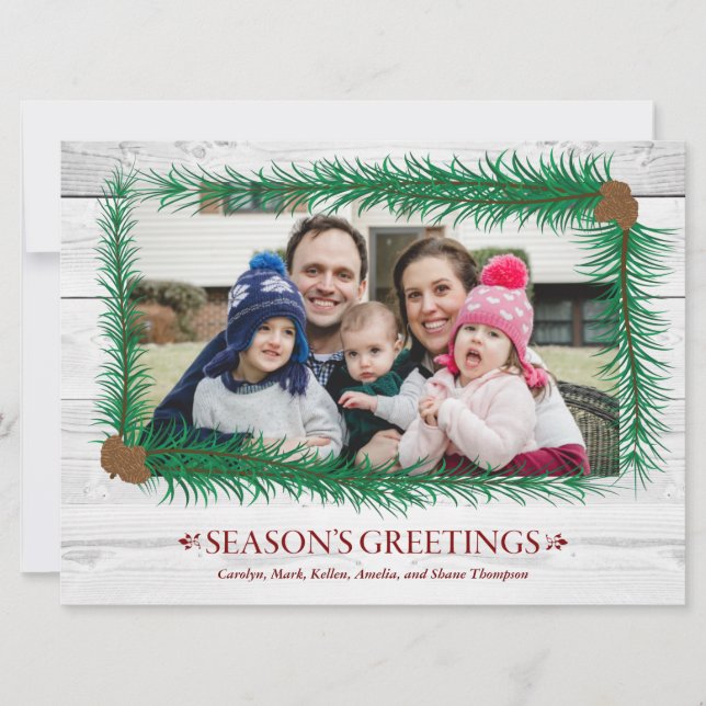 Evergreen Frame Holiday Card Feiertagskarte (Vorderseite)