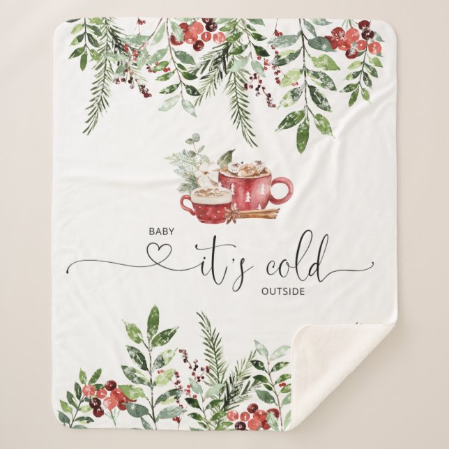 Evergreen gemütliche Baby kalt draußen Sherpadecke (Vorderseite)
