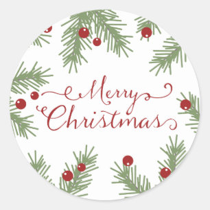 Evergreen Greetings - Weihnachtsaufkleber Runder Aufkleber