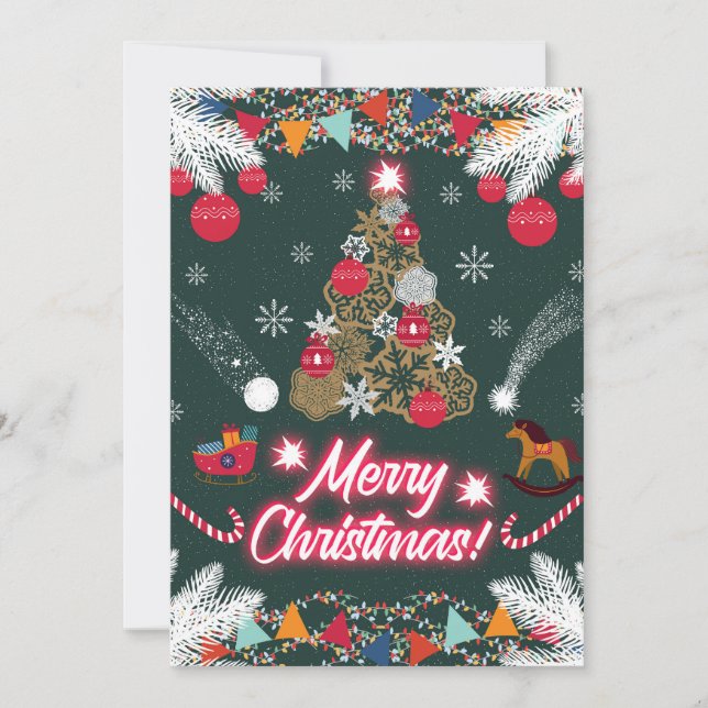 Evergreen Joy of Christmas Einladung (Vorderseite)