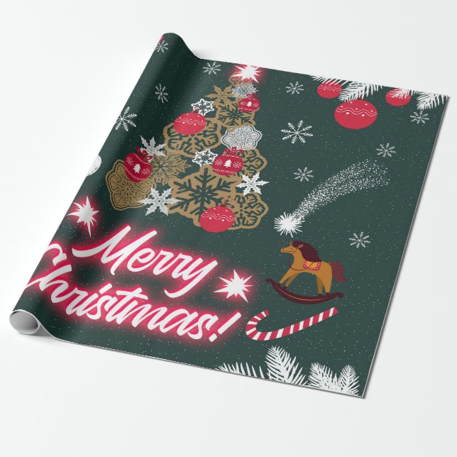 Evergreen Joy of Christmas Geschenkpapier (Ungerollt)