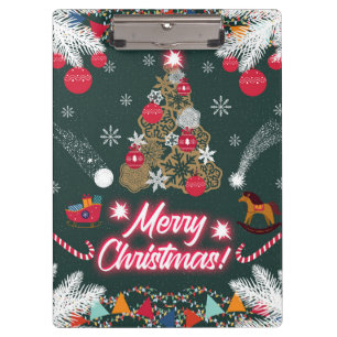Evergreen Joy of Christmas Klemmbrett