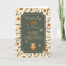 Evergreen Kisses Under the Mistletoe Christmas Karte