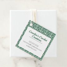 Evergreen mit weißem Crochet Lace-Muster
