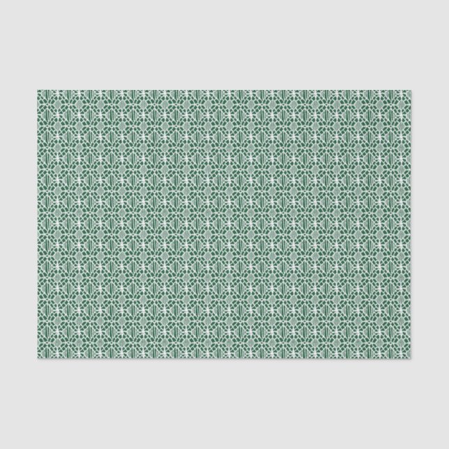 Evergreen mit weißem Crochet Lace-Muster Seidenpapier (Vorderseite)