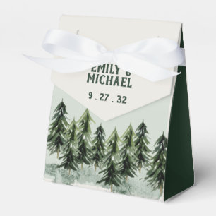 Evergreen Mountain Forest Green Black Geschenkschachtel