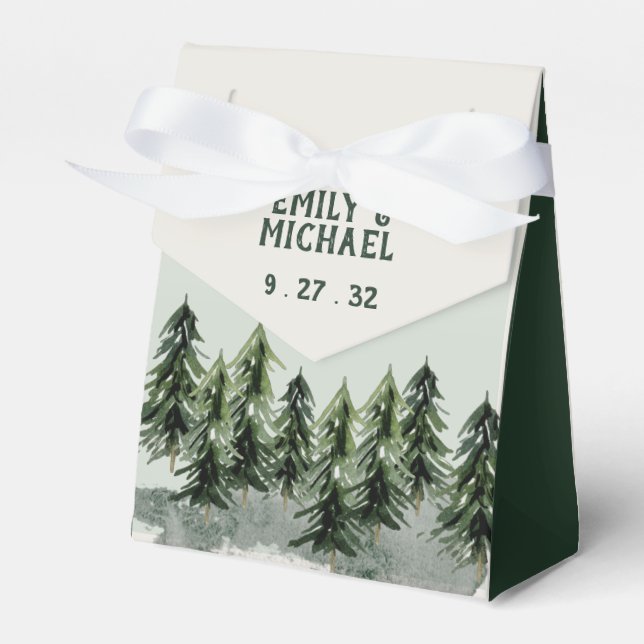Evergreen Mountain Forest Green Black Geschenkschachtel (Vorderseite)