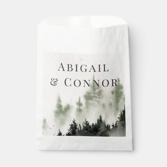 Evergreen Mountain Mist Rustikaler Winter White Gr Geschenktütchen (Vorderseite)