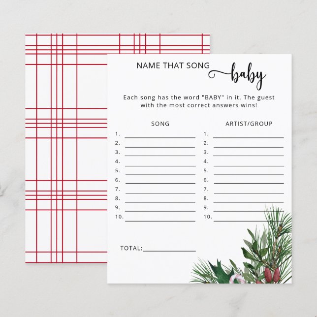 Evergreen name that song baby Dusche game (Vorne/Hinten)