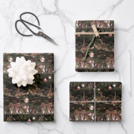 Evergreen & Ornaments Weihnachtswrapping Paper Geschenkpapier Set