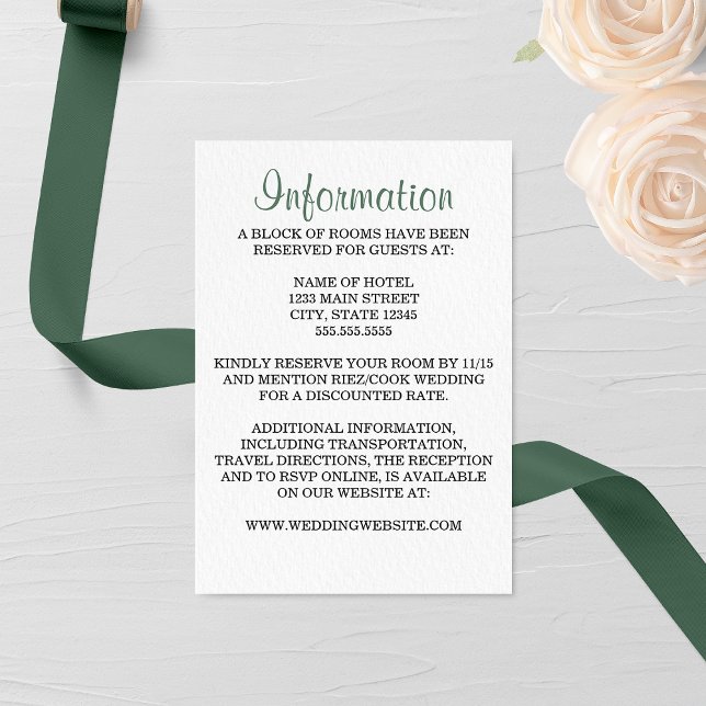 Evergreen Pine Wedding Begleitkarte (Von Creator hochgeladen)