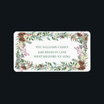 Evergreen Pinecone Floral Christmas Adresse Adressaufkleber<br><div class="desc">Rustikales Weihnachtslabel mit Aquarellpoinsettia Blume,  Pinecones & Evergreen. Besuchen Sie unseren Shop,  um eine große Auswahl an Festtagsadressen zu sehen.</div>