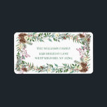 Evergreen Pinecone Floral Christmas Adresse Adressaufkleber<br><div class="desc">Rustikales Weihnachtslabel mit Aquarellpoinsettia Blume,  Pinecones & Evergreen. Besuchen Sie unseren Shop,  um eine große Auswahl an Festtagsadressen zu sehen.</div>