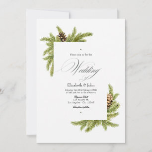 Evergreen Pines Winter Wonderland Wedding QR Code Einladung