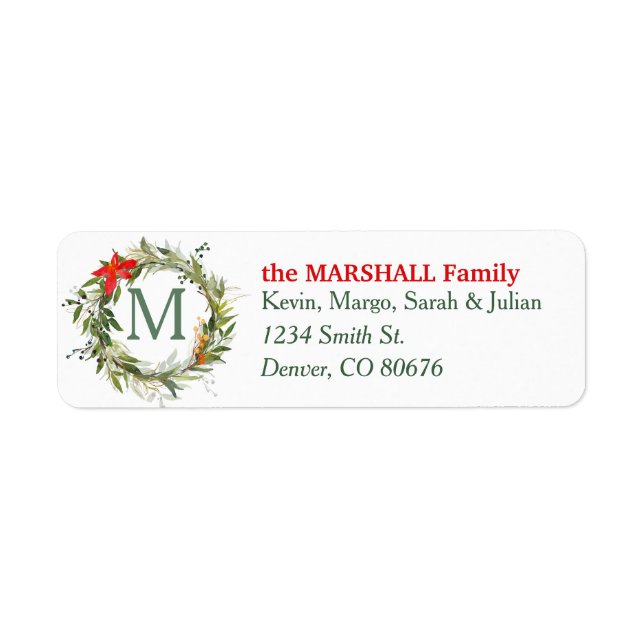 Evergreen Poinsettia Monogram Christmas Wedge (Vorne)