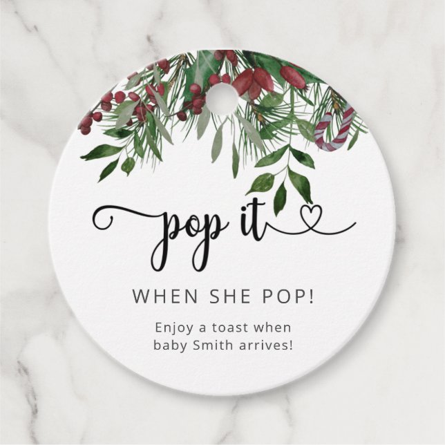 Evergreen Pop es, wenn sie Pop Baby-Dusche Geschenkanhänger (Vorderseite)