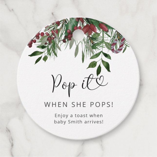 Evergreen Pop es, wenn sie Pop Baby-Dusche Geschenkanhänger (Vorderseite)