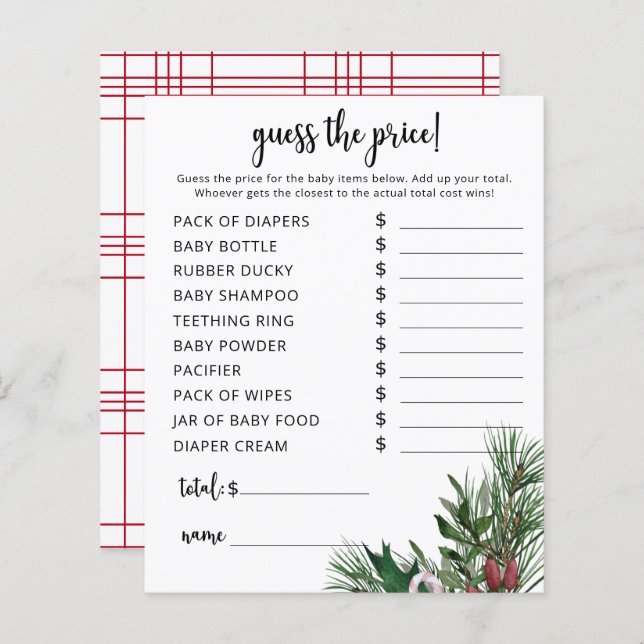 Evergreen Price Guess Game (Vorne/Hinten)