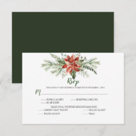 Evergreen Red Poinsettia Garland Weihnachten UAWG RSVP Karte