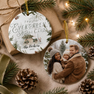Evergreen Social Club Familienfoto-Ornament Keramik Ornament