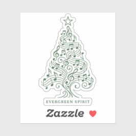 "Evergreen Spirit - Musical Christmas Tree Design" Aufkleber