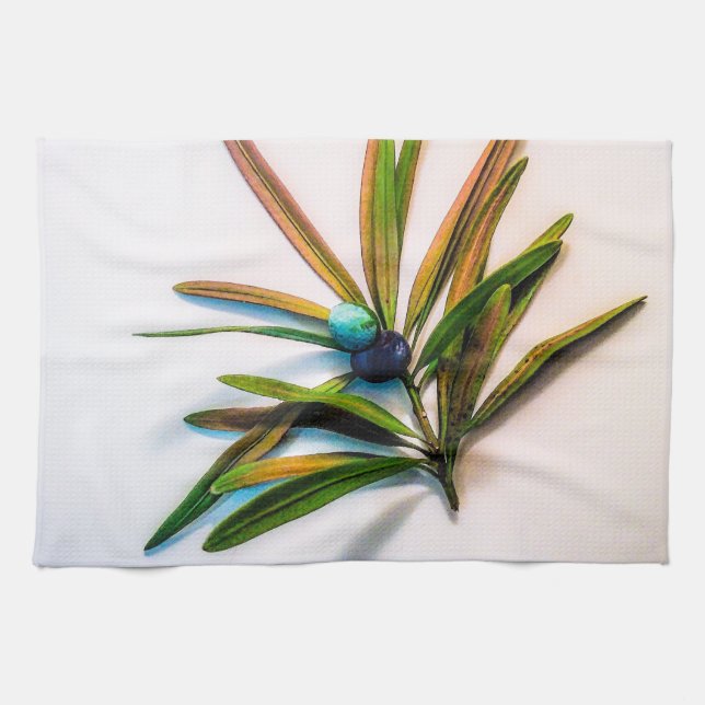 Evergreen Sprig mit Berries Küchentücher (Horizontal)