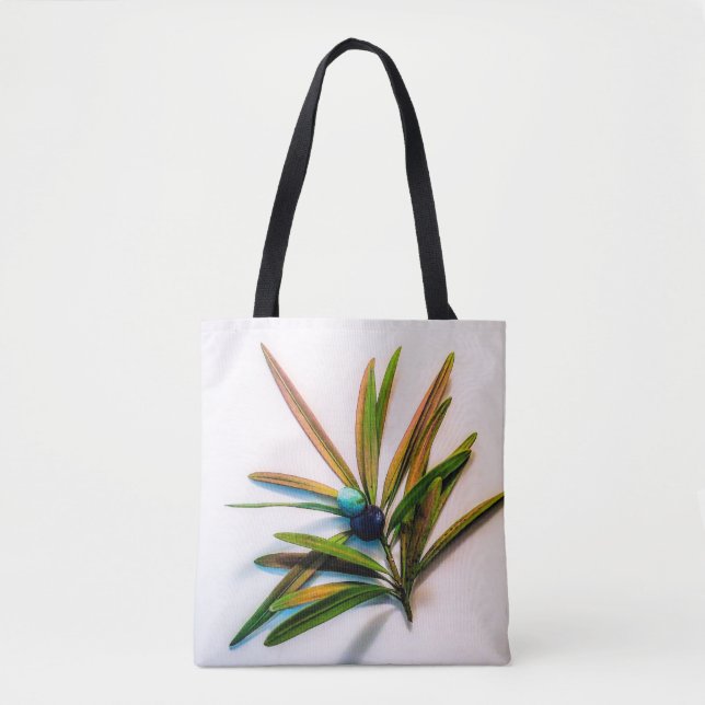 Evergreen Sprig mit Berries Tasche (Vorderseite)