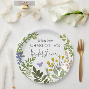 Evergreen Summer Garden Brautparty Pappteller