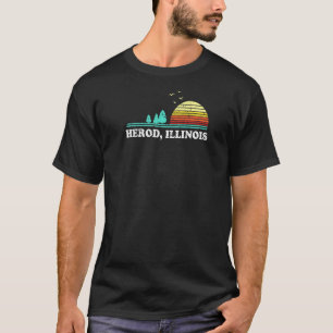 Evergreen Sunset Herod Forest Illinois Woods Campi T-Shirt