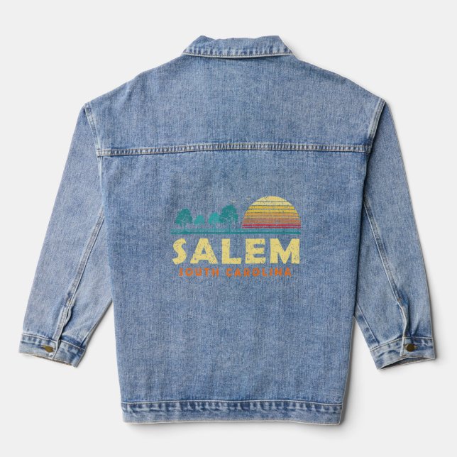 Evergreen Sunset Salem Forest South Carolina Woods Jeansjacke (Rückseite)