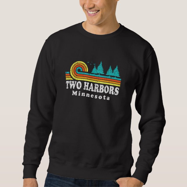 Evergreen Sunset Two Harbors Forest Minnesota Wood Sweatshirt (Vorderseite)