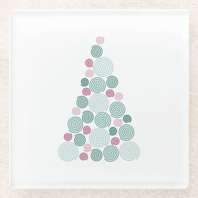Evergreen Swirl Glasuntersetzer (Vorderseite)